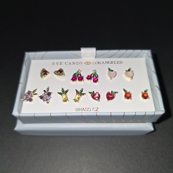 FRUIT STUD EARRING SET - 7pc - BNIB! - Picture 2 of 5